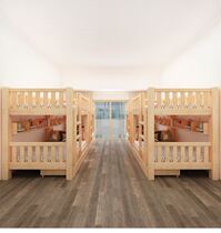 Two-storey pine wood bed Double beds Dormitory Beds National scale Childrens beds Full solid wood upper and lower bunk beds Provincial space Easy