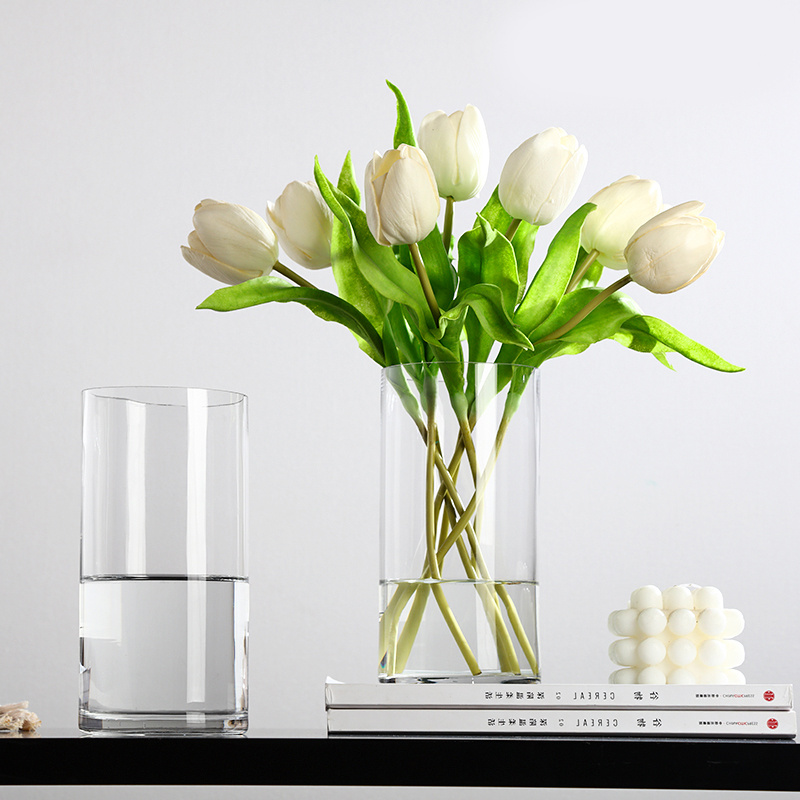 Glass vase 30 inserts rose lily tulip sunflower flowers starry forget-me-not dry flower wake up flower bucket 40