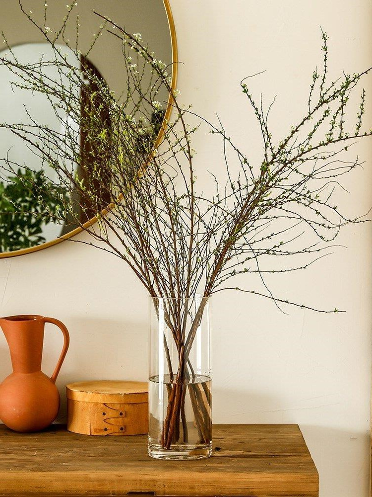 Glass vase 30 plug dry branches snow willow spray snowflake Nantian bamboo simulation horse drunk wood hanging bell plant fresh cut branches 40