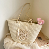 [韩版ins潮流休闲 𫔮编织包2025春新款慵懒风托 托特包上班沙滩单肩包]