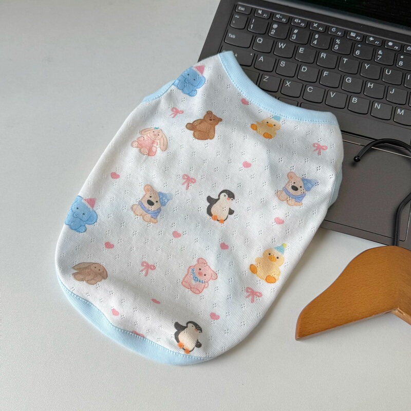 French Bulldog Maltese Pet Vest with Jacquard Pattern, Lightweight and Breathable Air-Conditioned Home Wear French Bulldog Maltese Pet Vest with Jacquard Pattern, Lightweight and Breathable Air-Conditioned Home Wear