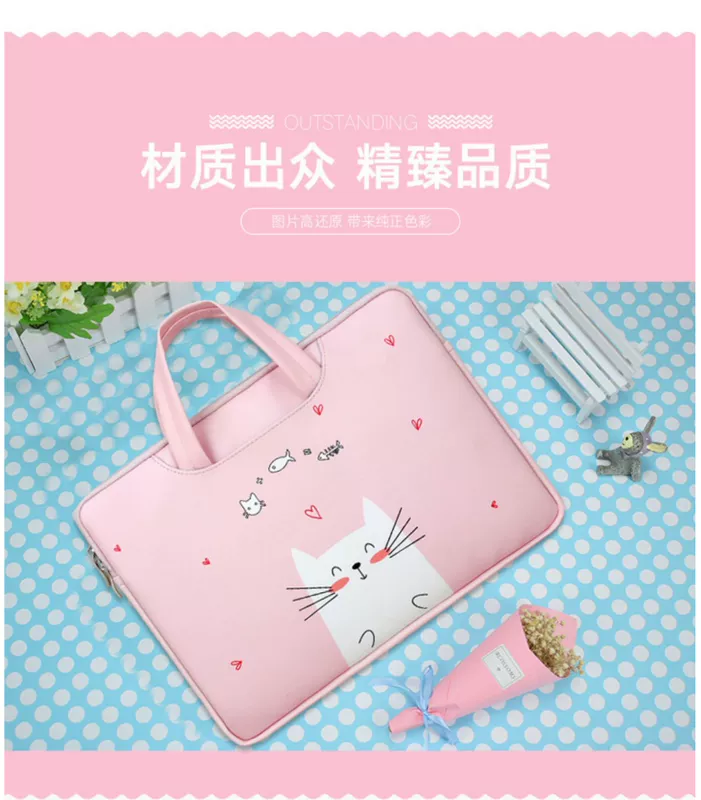 Millet red redmibook14 túi máy tính xách tay nữ dễ thương phim hoạt hình nhỏ tươi macbook táo air13.3 Huawei matebook14 inch vinh quang túi xách tay 15,6 inch không thấm nước - Phụ kiện máy tính xách tay