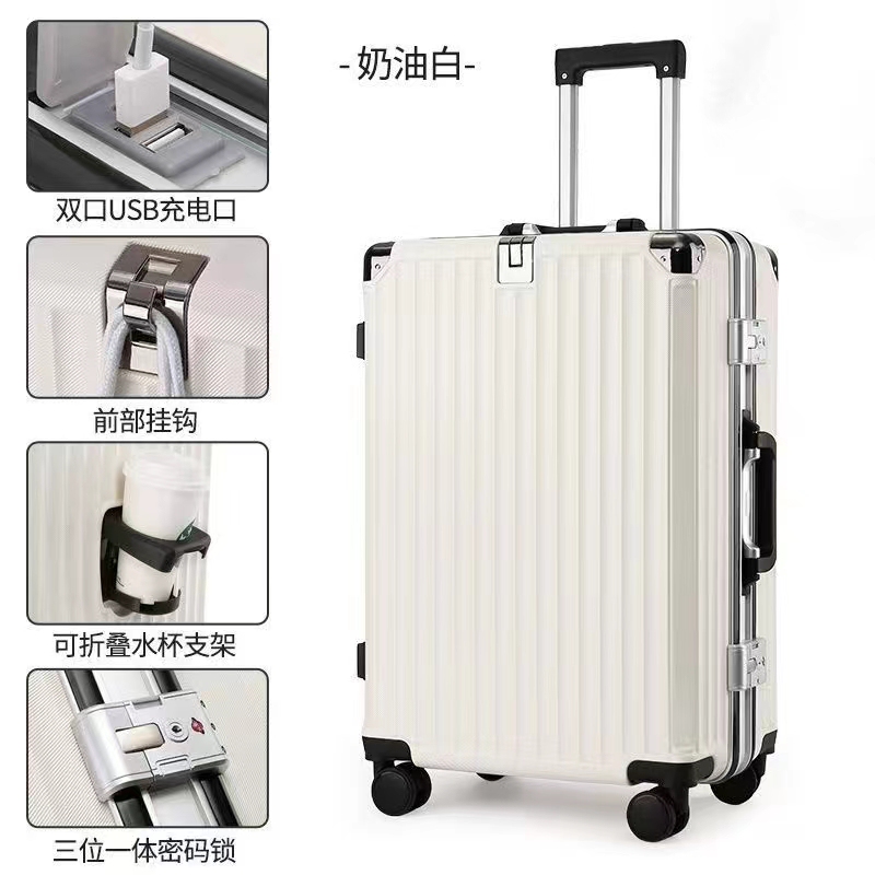 Luggage Trolley Case Men's 24 Large Capacity Strong and Durable Universal Wheel Female Student Travel Code Leather Case 26inch Luggage Trolley Case Men's 24 Large Capacity Strong and Durable Universal Wheel Female Student Travel Code Leather Case 26inch