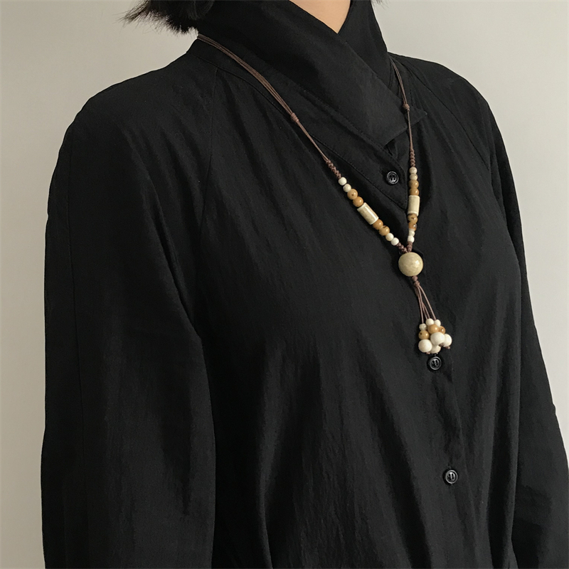 Three-Ring Road Colorful Bohemian Style Necklace Bracelet Ethnic Style Ceramic Beaded Clothing Pendant Adjustable Length