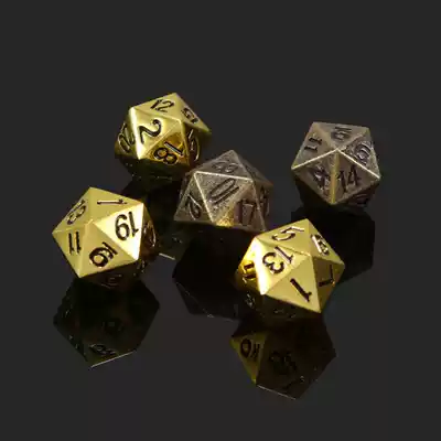 Meitan 24-sided dice multi-sided wandering Earth Dragon running group Metal Bronze 20-sided digital dice sieve color