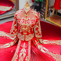 Quanzhou dress rental Xiuhe clothing dragon and phoenix jacket rental Chinese bride Xiuhe clothing wedding dress big skirt bed dress