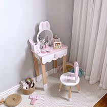 Korea Childrens Home Online Red Dresden Dresden Girl Princess Emulation Wooden Makeup Desk Toy Table Birthday Gift