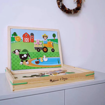 American Children Puzzle Magnetic Puzzle Wood Magnetic Sticker Scene Creations Play Board Girl Swap graffiti Toys