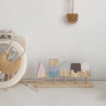 New Macaron Baby Wood Emulation Ice Cream Ice Cream Suit Childrens Home Kitchen Toy Gift in