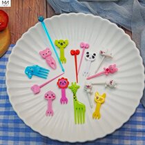 Fruit fork set creative cute garden children cartoon Bento decoration sign Japanese and Korean toothpick baby mini fork