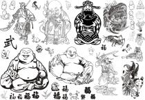 Gourd brand painting background sticker Hot stamping Pure hand engraving pattern Water transfer material self-adhesive on the beginner