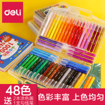 Del spin water-soluble oil painting stick does not dirty hand crayon childrens safety kindergarten baby beginner can wash 36 colors 48 color oil painting stick drawing students drawing tools