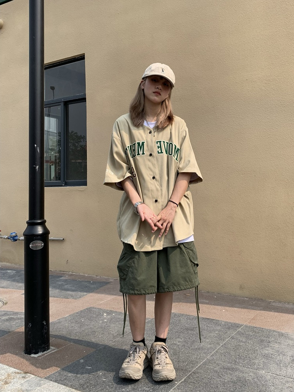 Spring and Summer New Printed Short-Sleeved Shirt Men's Round Neck Baseball Uniform Trendy Brand Hiphop Men's and Women's Japanese Half-Sleeved Shirt