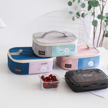 Day Style Large Capacity Lunch Box Handbag Cartoon Student Meal Tray Lunch Bag Flat Thickened Canvas Work With Dinner Bag