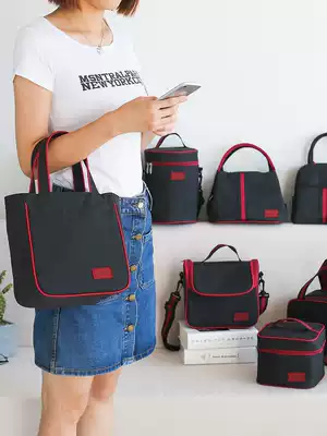 Portable bento with insulation bag with rice tote bag insulation bento box bag aluminum film thickened round rice bag female waterproof