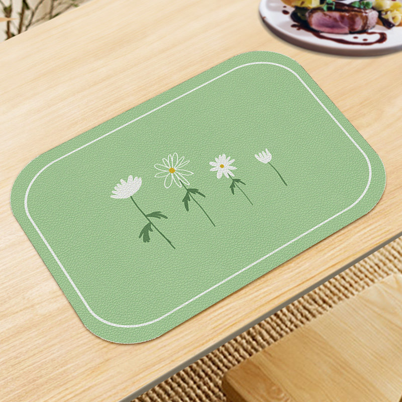 Leather dining mat waterproof and anti-oil table mat insulation and anti-scalding Nordic wind cup bowls cushion dinning pvc Elementary school pupils