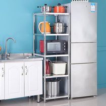 Kitchen shelf floor multi-layer stainless steel seam storage