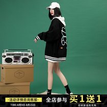 mpc spring and autumn Korean reflective jacket Autumn fried street loose student salt baseball uniform Female ins tide Harajuku style