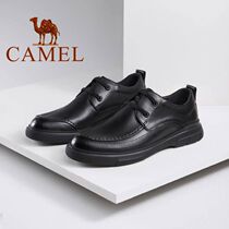 Camel leather shoes mens leather top layer cowhide high-grade autumn business casual soft bottom soft leather mens shoes 2022 new