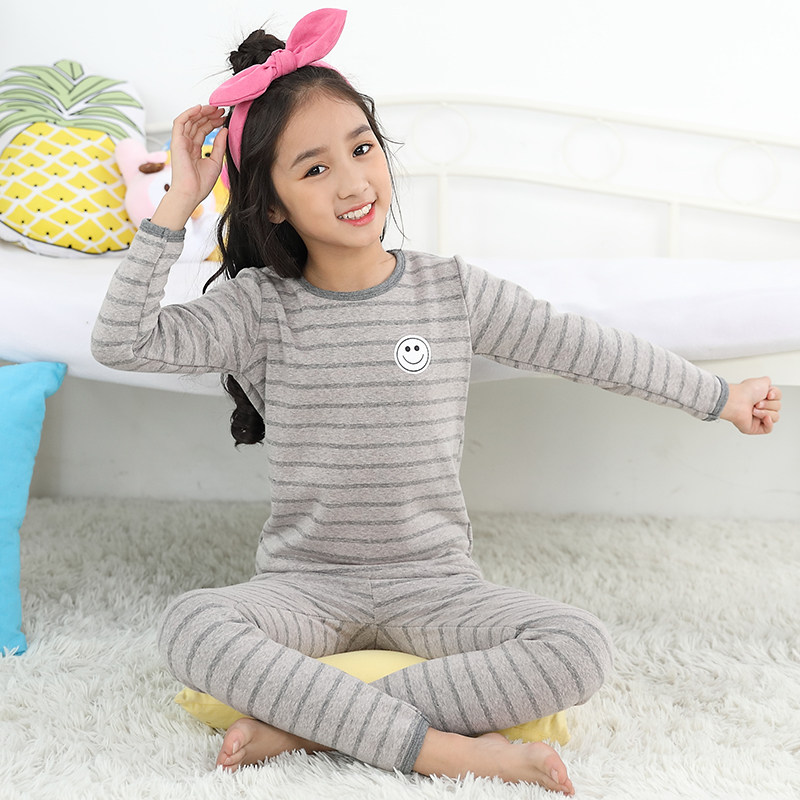 Childrens nhiệt bộ đồ lót mùa đông cộng với nhung dày vừa trẻ em mùa thu cô gái quần bé mặc bộ đồ ngủ bé trai.