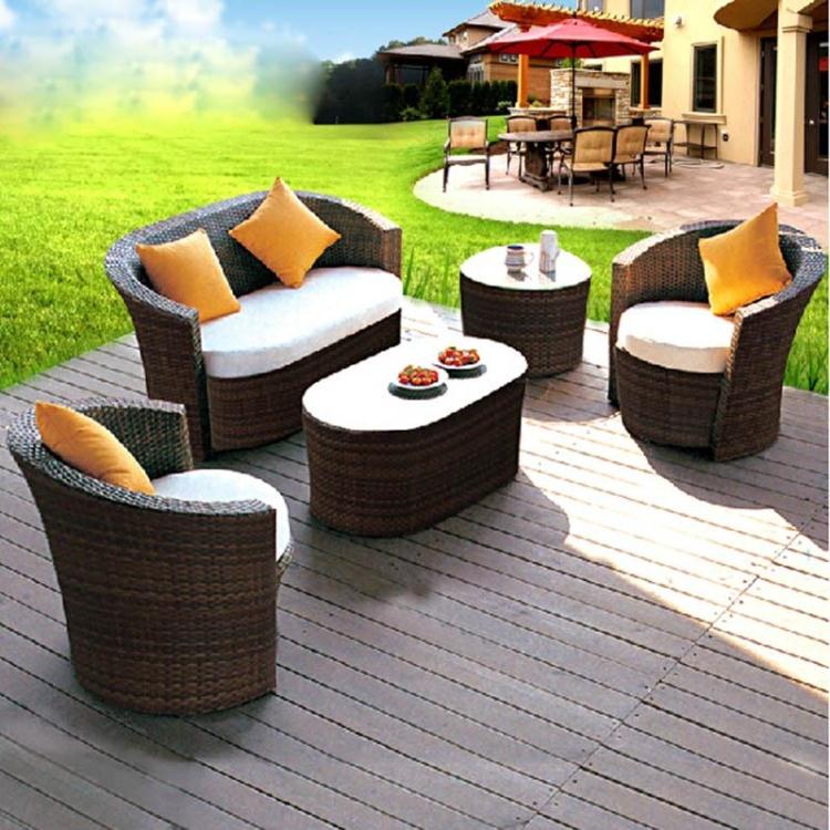 Outdoor rattan sofa combination furniture living room balcony leisure sofa outdoor villa courtyard open-air rattan sofa