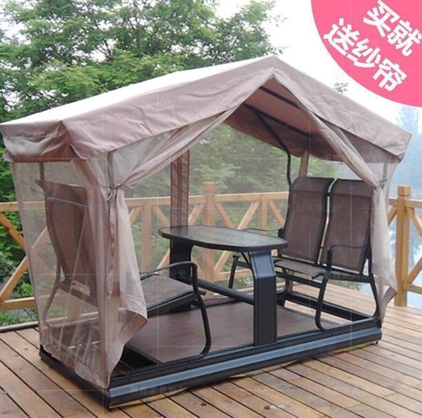 Balcony swing outdoor furniture leisure table and chair all aluminum alloy four-person power rocking chair two-way rocking chair home hanging chair