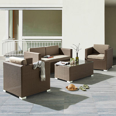 Outdoor rattan sofa, balcony rattan chair, garden courtyard waterproof and sun-proof rattan leisure furniture, indoor hotel rattan sofa