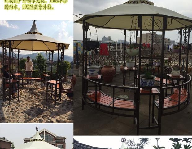 Gazebo mặt trời tán đồ nội thất ngoài trời rèn sắt gazebo sân vườn tán nhà trắng pháo đài yurt lều gian hàng ghế ngồi ban công chung cư