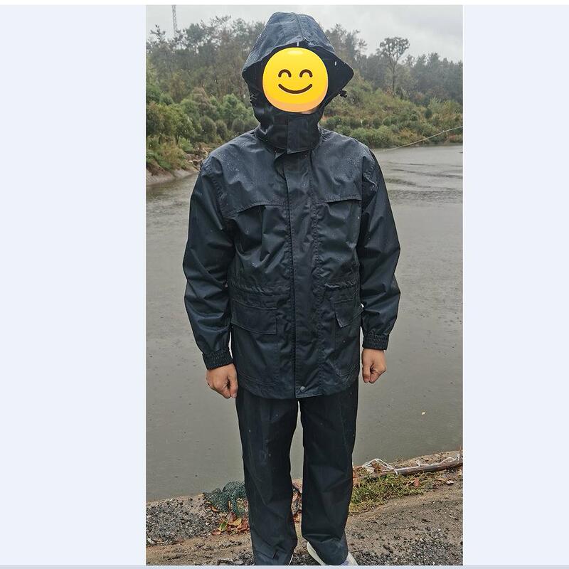 In-Stock Genuine Authentic Long-Distance Travel Raincoat Navy Blue Two-Piece Raincoat Raincoat and Rain Pants Set Motorcycle Electric Vehicle Raincoat