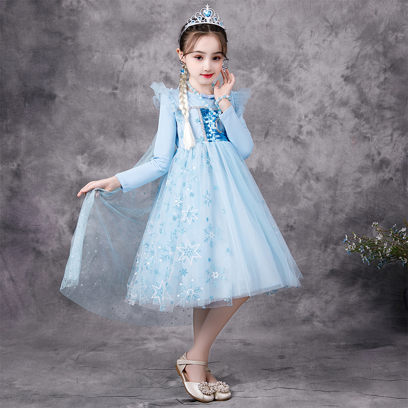 Aisha Princess Dress Women's Summer Dress Long Sleeve Frozen Halloween Spring Dress Aisha New Children's Dress