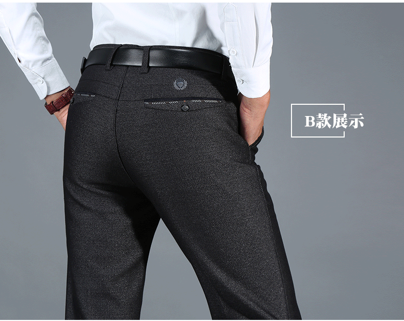 Mùa đông nam trung niên cộng với quần nhung giản dị mặc dày bên ngoài quần nam quần bò nam đẹp