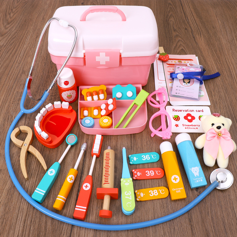 Emulation small doctor Toy sets Girls tool Medical boxes Needle Nurse Boy Children Dressed as Home Wine Stethoscope
