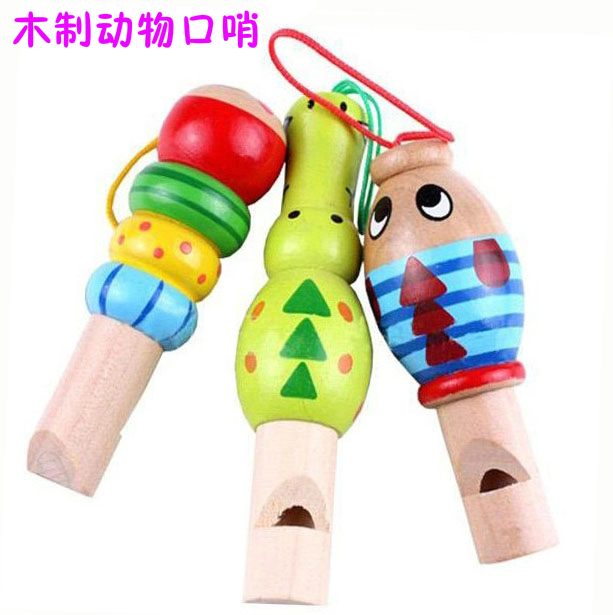 Children's whistle cartoon toddler animal small whistle blowing musical instrument wooden baby educational early education educational toys