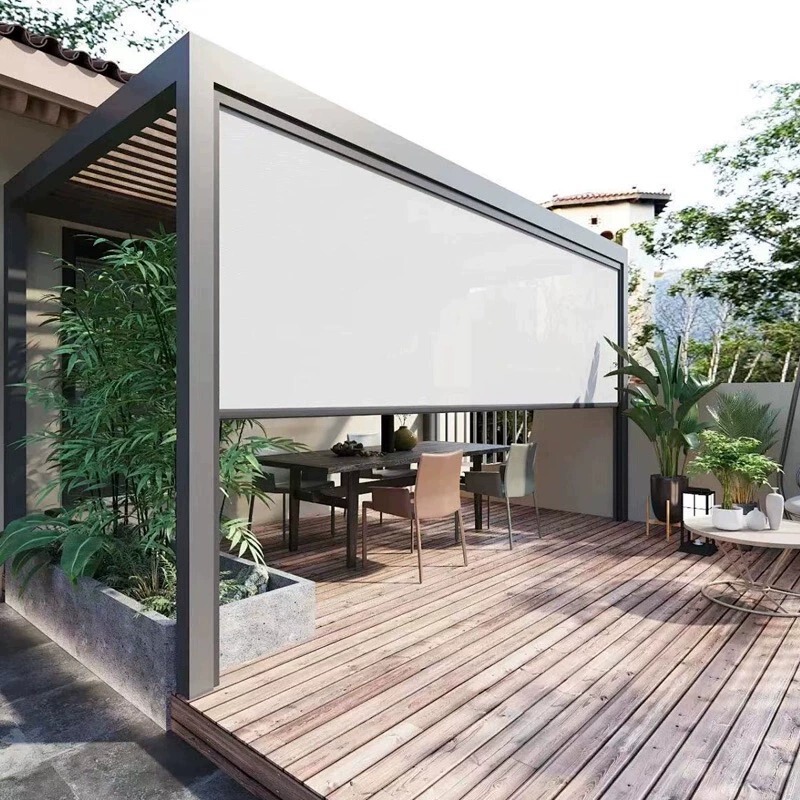 Electric Smart Windproof and Rainproof Roller Blinds for Open Balconies, Outdoor Pavilions, Sunshade, Sun Protection and Mosquito Repellent Electric Smart Windproof and Rainproof Roller Blinds for Open Balconies, Outdoor Pavilions, Sunshade, Sun Protection and Mosquito Repellent