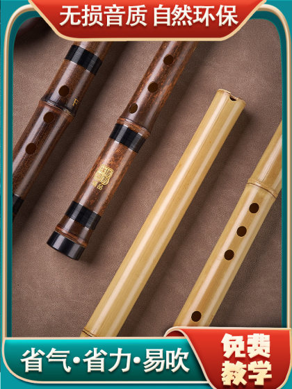 Flute musical instrument for beginners professional flute playing refined purple bamboo short Xiao flute eight-hole GF tune six ancient style jade hole Xiao