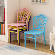 Childrens plastic chair kindergarten baby dining chair home stool back thickened small bench writing seat