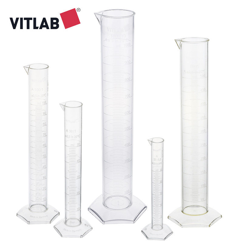 A级PMP塑料刻度量筒100/250/500/1000/2000mlVITLAB进口带KB证书