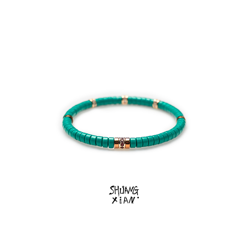 Shangxianll|Gold Mark|Thin Bracelet with Turquoise Companion Stone, Light Luxury Trendy Men's Layered Bracelet, Men's Gift Shangxianll|Gold Mark|Thin Bracelet with Turquoise Companion Stone, Light Luxury Trendy Men's Layered Bracelet, Men's Gift