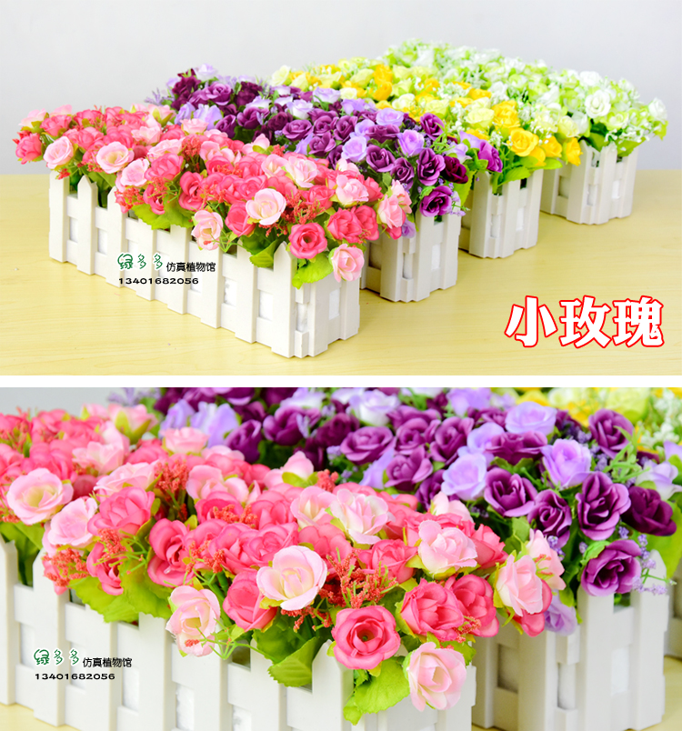 30 hàng rào đặt trang trí mô phỏng mục vụ hoa lụa trang trí trong nhà tủ rượu phòng khách cửa sổ sill nhựa giả hoa nồi - Hoa nhân tạo / Cây / Trái cây bình hoa giả để bàn