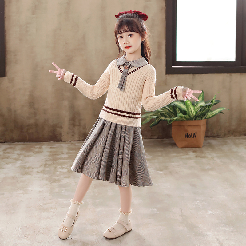 Girls Winter 2021 New Exotic Fashion Set Spring Kids Kids Girls Skirt Big Kids Dress Fall Winter