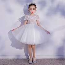 Girls Summer Dress New Childrens Skirt Girls Korean dance dress Flower girl Puff yarn princess dress summer