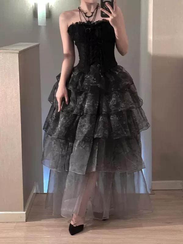 Комплект, вечернее платье для взрослых, стиль Lolita