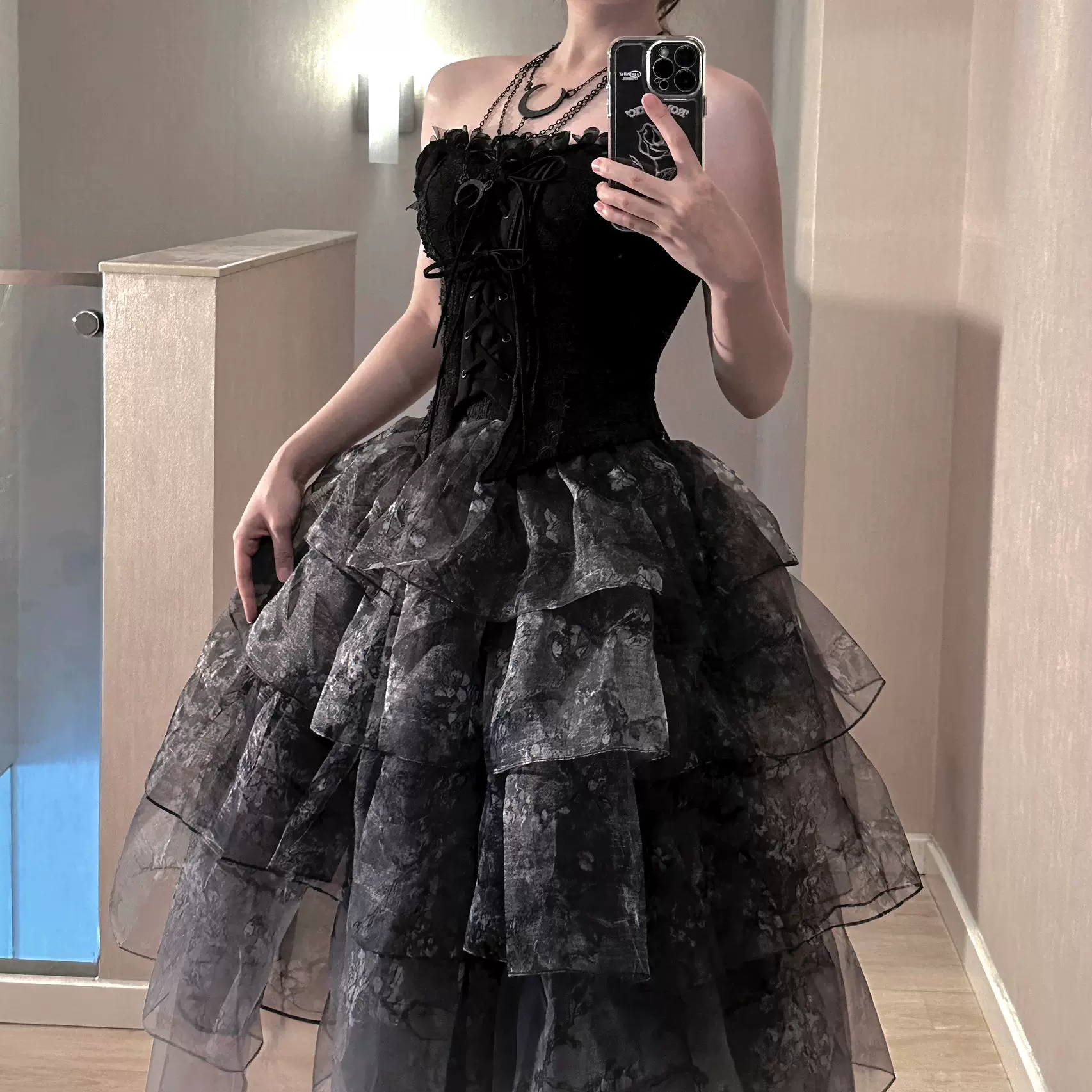 Комплект, вечернее платье для взрослых, стиль Lolita
