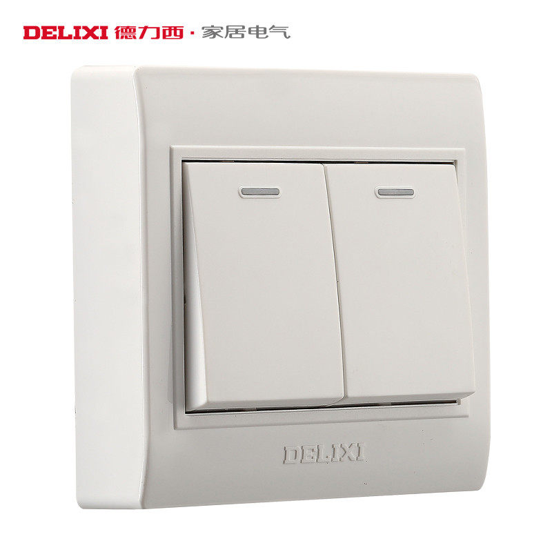 Delixi ultra-thin open box surface installation two open single control double two two open single control wall switch socket panel
