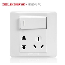 Delixi 86 type CD210 switch socket Q86K2ZS one open five plug 10A one open dual control with five hole socket