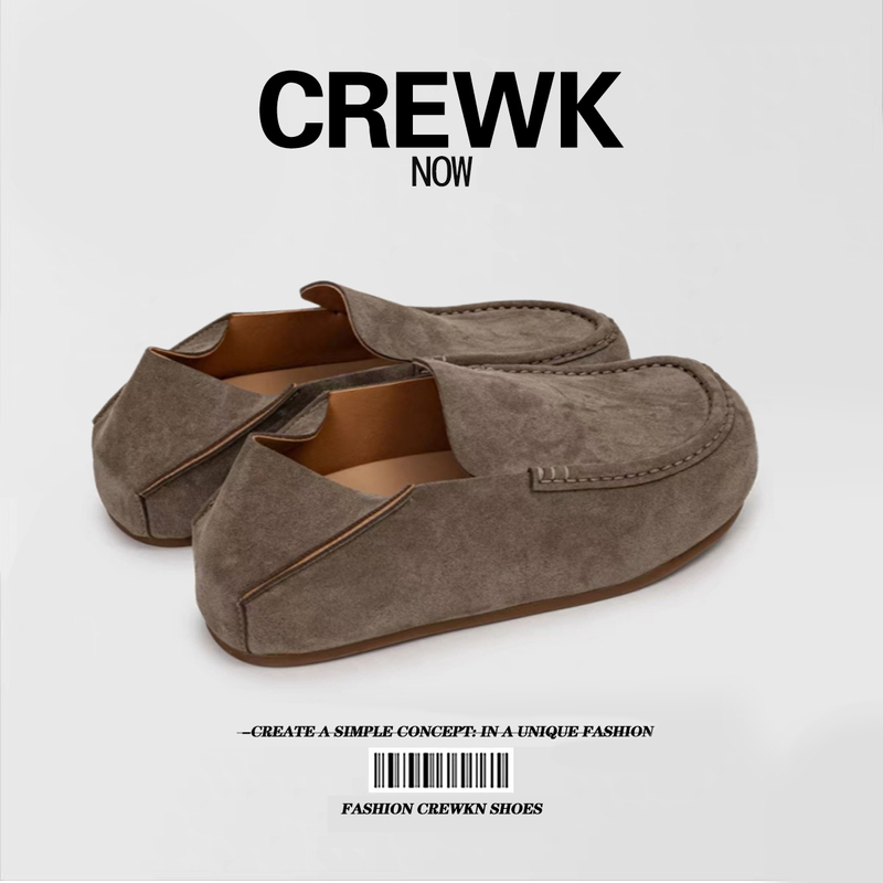【Crew Know】Retro Vintage Style Thick-Soled Birkenstock Shoes for Men, Full Coverage, Slip-On, Large Toe Loafers for Commuting