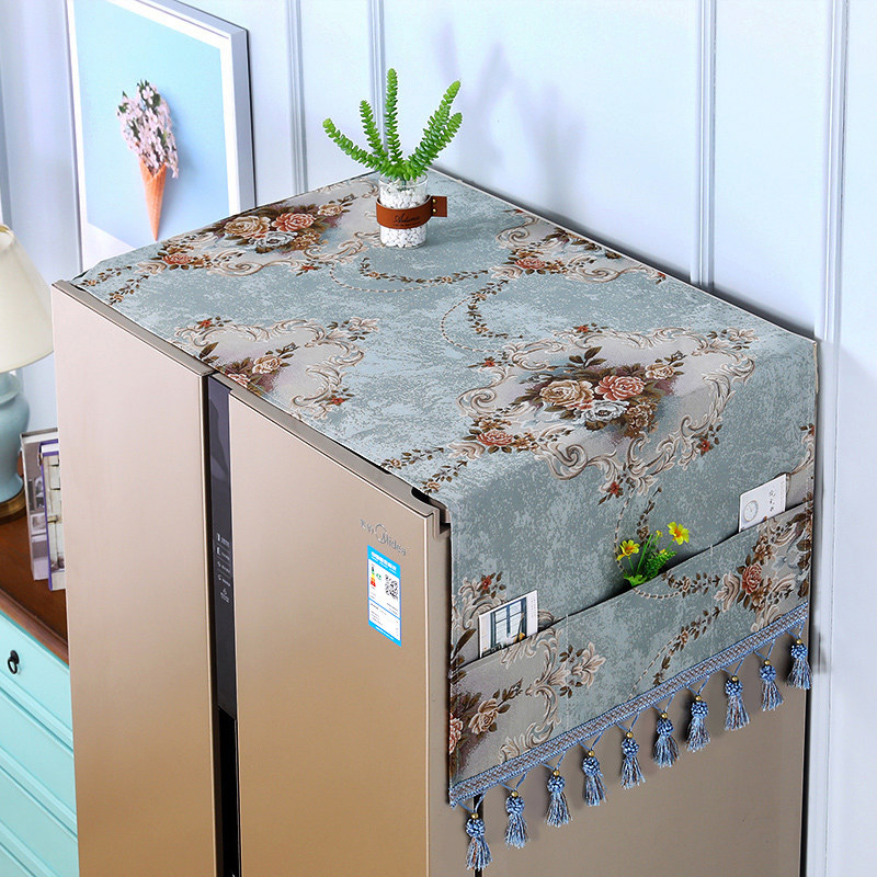 Minimalist refrigerator Gebuo style hanging hood for double door refrigerator hood dust protection protective sheath cloth Home Single open fridge towels