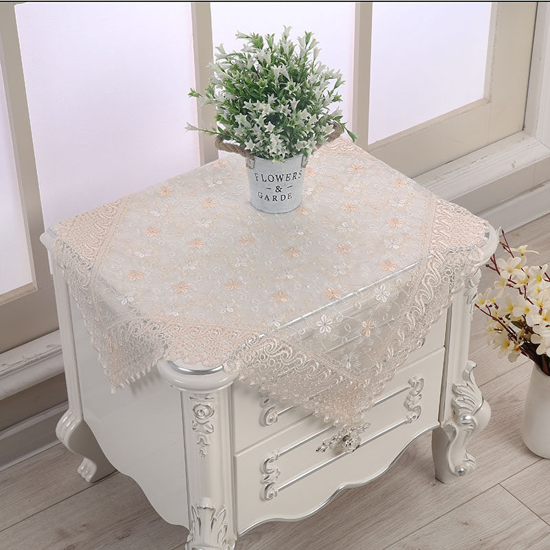 Lace embroidered small cover bunk bed head cabinet Table Cloth Round Table Cloth Minimalist Yoda Garden Fresh scarves net red Ins Wanuse