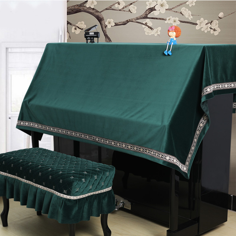 Piano Hood Golden Velvet Full Hood Half Hood Nordic American Classical New Chinese Double Platoon Key Organ Cover Cloth Universal Upscale