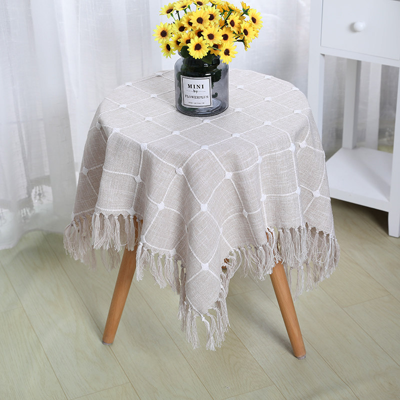 Cotton linen tablecloth Fresh simple modern bed cabinet cover cloth Table cloth Rectangular washing machine cover refrigerator dust cover towel